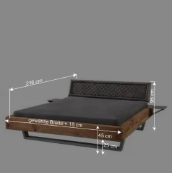 Best Wohnen Industrial Bett mit Recyclingleder Kopfteil - Cresp