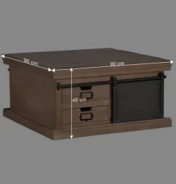 New Wohnen Industrial Chic Couchtisch mit Stauraum - Jantonia