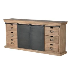 Online Wohnen Industrial Chic Sideboard mit Schiebetüren - Jantonia