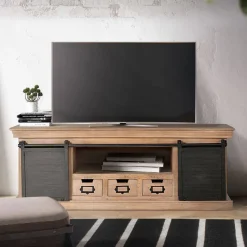 Online Wohnen Industrial Chic TV Kommode mit Schiebetüren - Jantonia