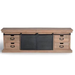 Online Wohnen Industrial Chic TV Lowboard mit Schiebetüren - Jantonia