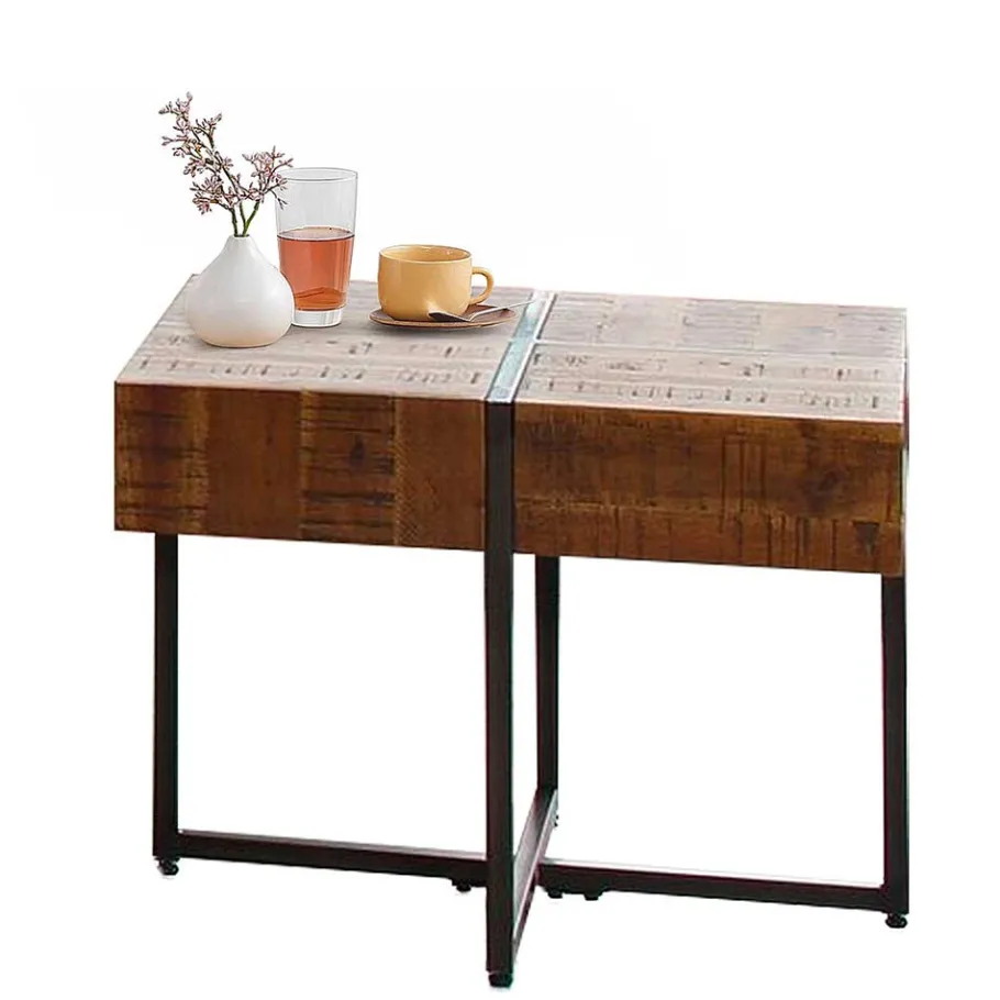 Hot Wohnen Industrial Couchtisch aus Akazie in Braun - Chadeys