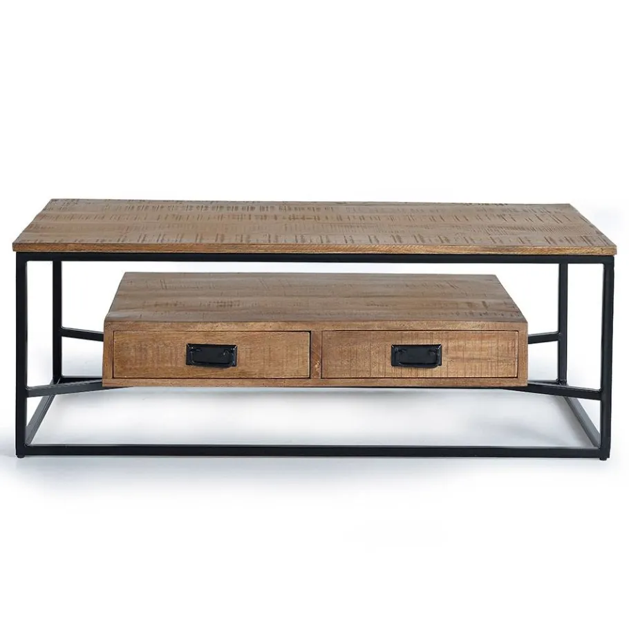 Outlet Wohnen Industrial Couchtisch mit Stauraum und Ablage - Olmidava