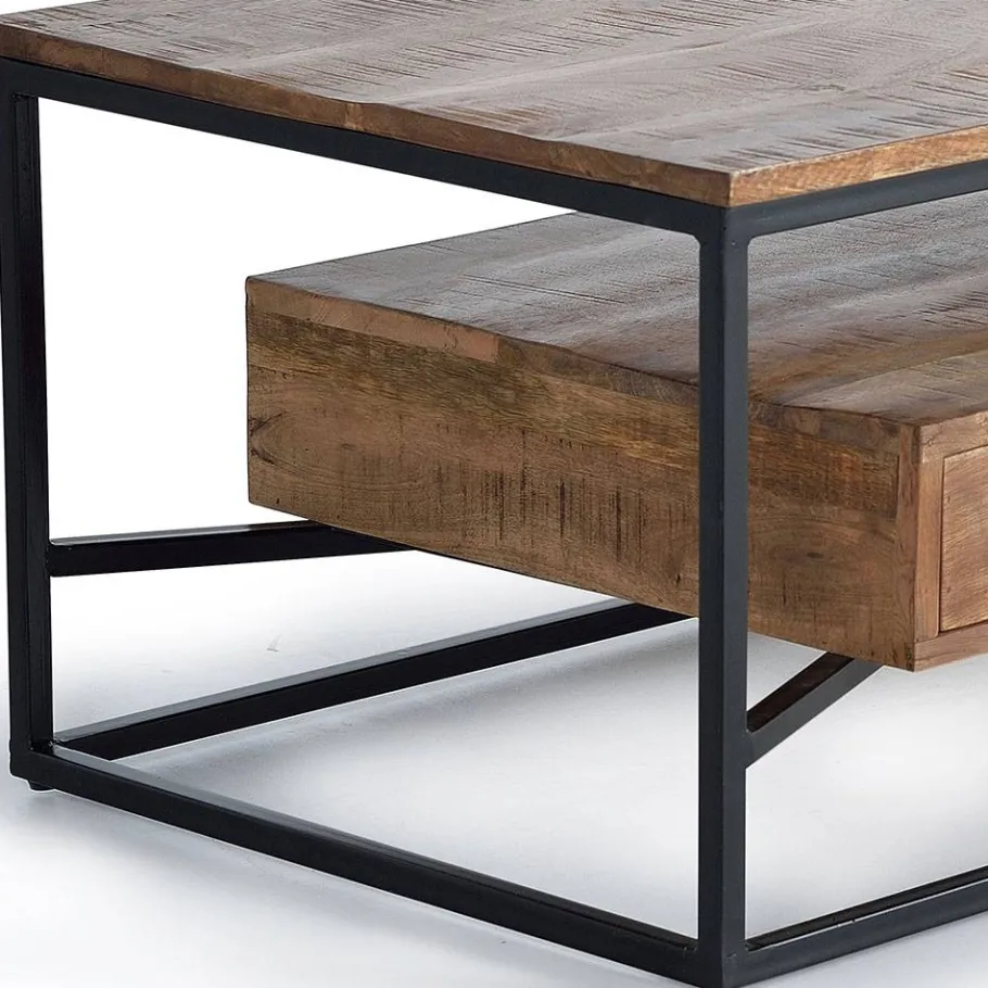 Outlet Wohnen Industrial Couchtisch mit Stauraum und Ablage - Olmidava