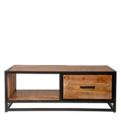 Clearance Wohnen Industrial Couchtisch mit 2 Schubladen & Fach - Piatrasun