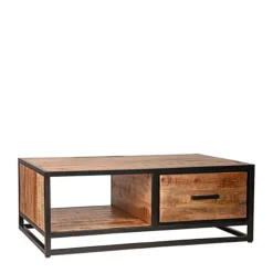 Clearance Wohnen Industrial Couchtisch mit 2 Schubladen & Fach - Piatrasun