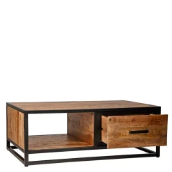 Clearance Wohnen Industrial Couchtisch mit 2 Schubladen & Fach - Piatrasun