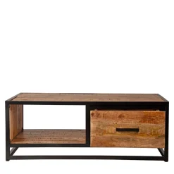 Clearance Wohnen Industrial Couchtisch mit 2 Schubladen & Fach - Piatrasun
