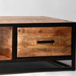 Clearance Wohnen Industrial Couchtisch mit 2 Schubladen & Fach - Piatrasun