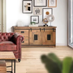 Best Wohnen Industrial Design Anrichte aus Mangoholz - Semian