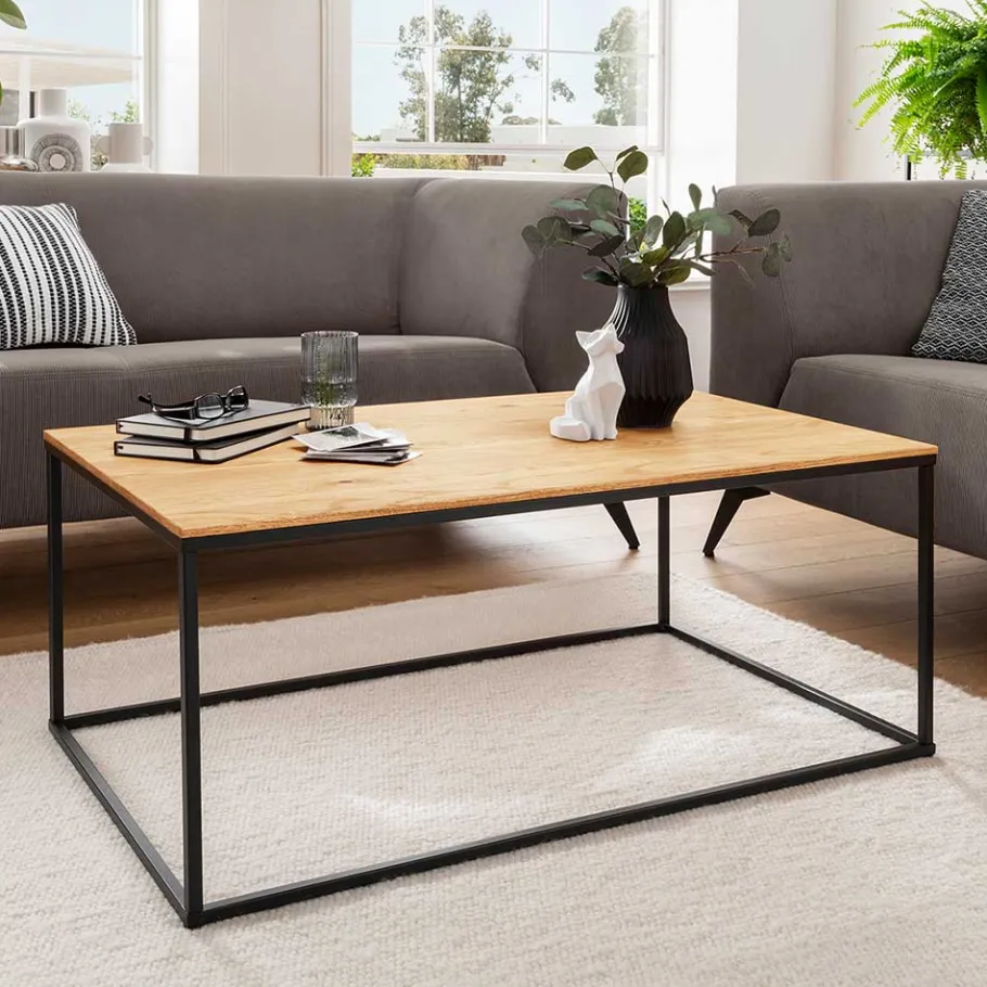 Clearance Wohnen Industrial Design Couchtisch aus Wildeiche massiv - Pyarco