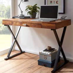 Sale Wohnen Industrial Design Schreibtisch aus Sheesham Holz - Apolon