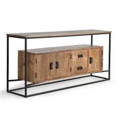 Online Wohnen Industrial Design Sideboard aus Massivholz - Olmidava