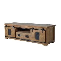New Wohnen Industrial Design TV Lowboard aus Mangoholz - Semian
