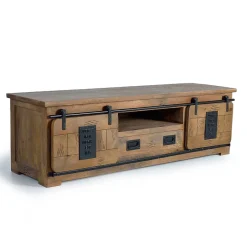 New Wohnen Industrial Design TV Lowboard aus Mangoholz - Semian