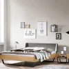 New Wohnen Industrial Designbett aus Eiche Hell geölt - Saye