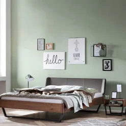Wohnen Industrial Doppelbett in Nussbaum Braun - Lavrin