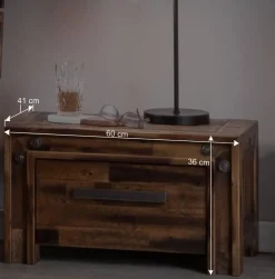 New Wohnen Industrial Einzelbett aus Akazie massiv - Vetonia