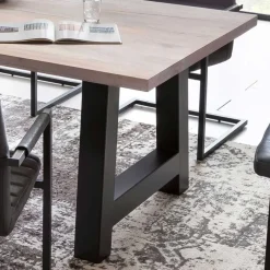 Online Wohnen Industrial Esstisch aus gekälkter Wildeiche - Velverana