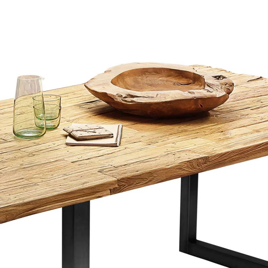 New Wohnen Industrial Esstisch aus rustikalem Teak Altholz - Chats