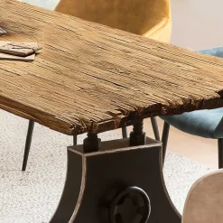 Discount Wohnen Industrial Esstisch mit Teak Altholzplatte - Banyo