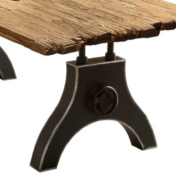 Discount Wohnen Industrial Esstisch mit Teak Altholzplatte - Banyo