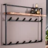 Best Wohnen Industrial Garderobe mit Ablageboden aus Akazie - Wandawo