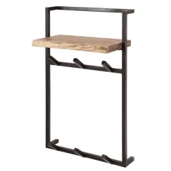 Best Wohnen Industrial Garderobe mit Ablageboden aus Akazie - Wandawo