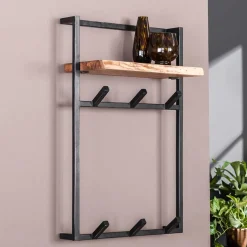 Best Wohnen Industrial Garderobe mit Ablageboden aus Akazie - Wandawo