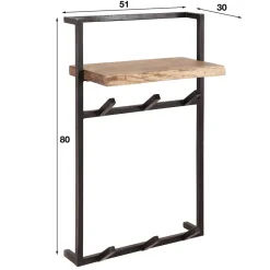 Best Wohnen Industrial Garderobe mit Ablageboden aus Akazie - Wandawo