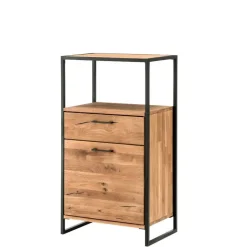 Clearance Wohnen Industrial Highboard aus Wildeiche und Stahl - Ingbo