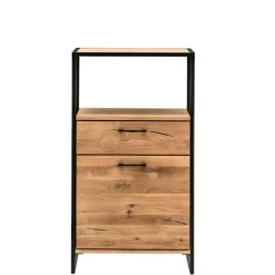 Clearance Wohnen Industrial Highboard aus Wildeiche und Stahl - Ingbo