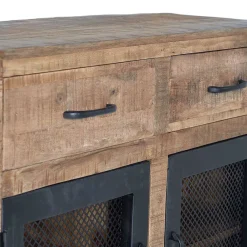 Outlet Wohnen Industrial Kombi-Kommode auf Metall-Rädern - Thiano
