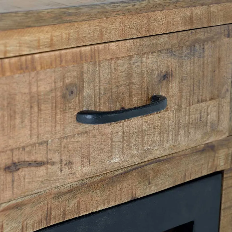 Outlet Wohnen Industrial Kombi-Kommode auf Metall-Rädern - Thiano