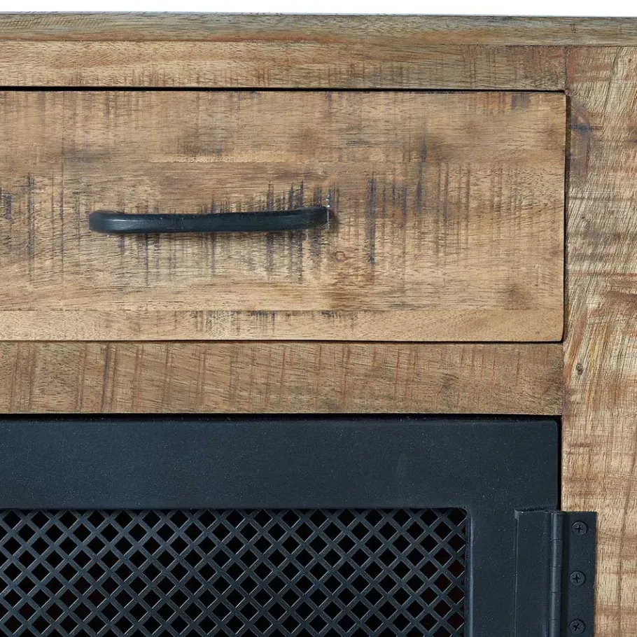 Outlet Wohnen Industrial Kombi-Kommode auf Metall-Rädern - Thiano