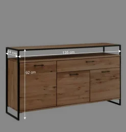 Clearance Wohnen Industrial Kommode aus Wildeiche und Stahl - Ingbo