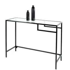 Outlet Wohnen Industrial Konsolentisch aus Glas - Adecias