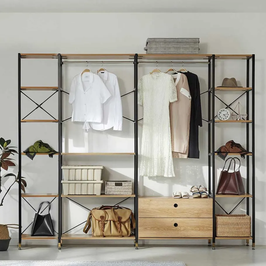 Discount Wohnen Industrial Regal für Garderobe Aufbewahrung - Sunset