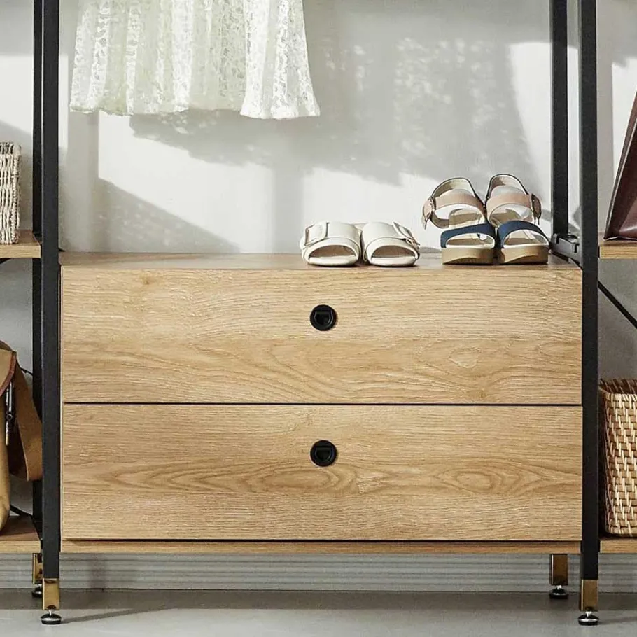 Discount Wohnen Industrial Regal für Garderobe Aufbewahrung - Sunset