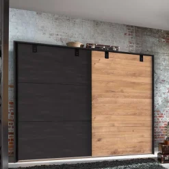 New Wohnen Industrial Schwebetürenschrank 2-türig - Bram