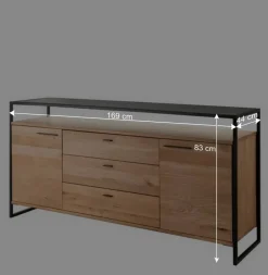 Discount Wohnen Industrial Sideboard aus Wildeiche Massivholz - Manarola