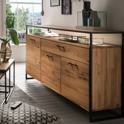 Clearance Wohnen Industrial Sideboard aus Wildeiche und Stahl - Ingbo