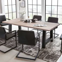 Sale Wohnen Industrial Style Tisch Ultima mit Eichenplatte gekälkt