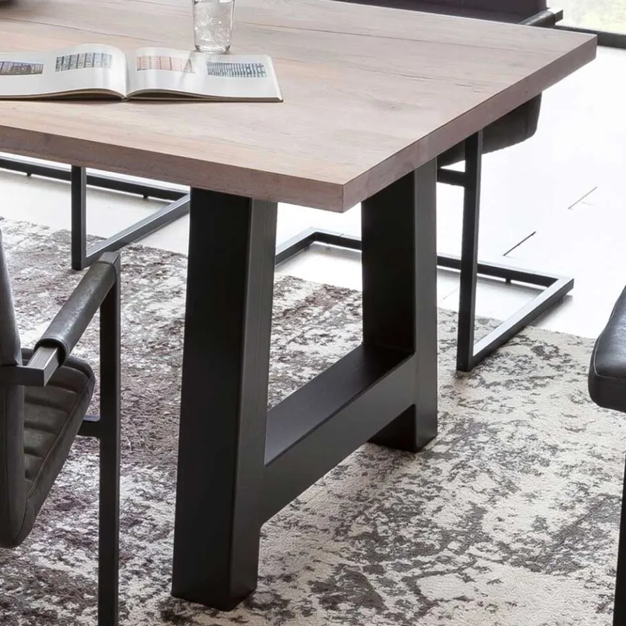Sale Wohnen Industrial Style Tisch Ultima mit Eichenplatte gekälkt