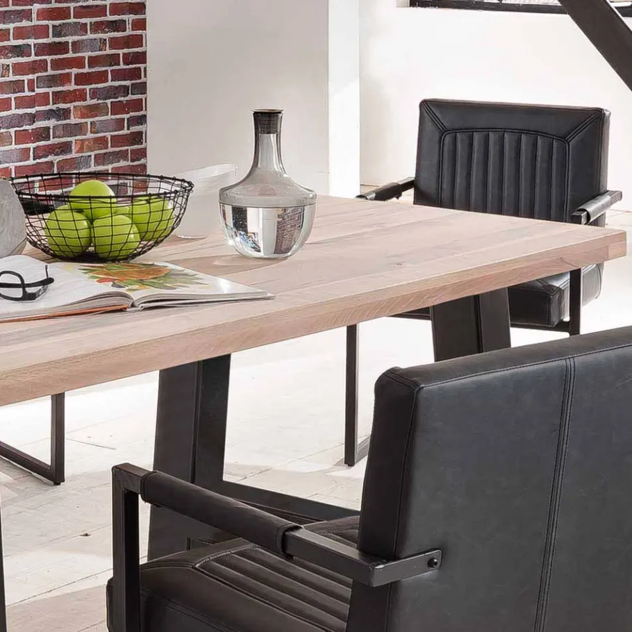 Sale Wohnen Industrial Style Tisch Ultima mit Eichenplatte gekälkt