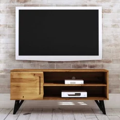 Clearance Wohnen Industrial TV Board aus Wildeiche & Stahl - Mandirov