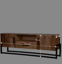 Best Wohnen Industrial TV Lowboard aus Mangobaum - Schanow