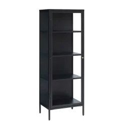 Discount Wohnen Industrial Vitrine aus Metall in Schwarz - Sitra