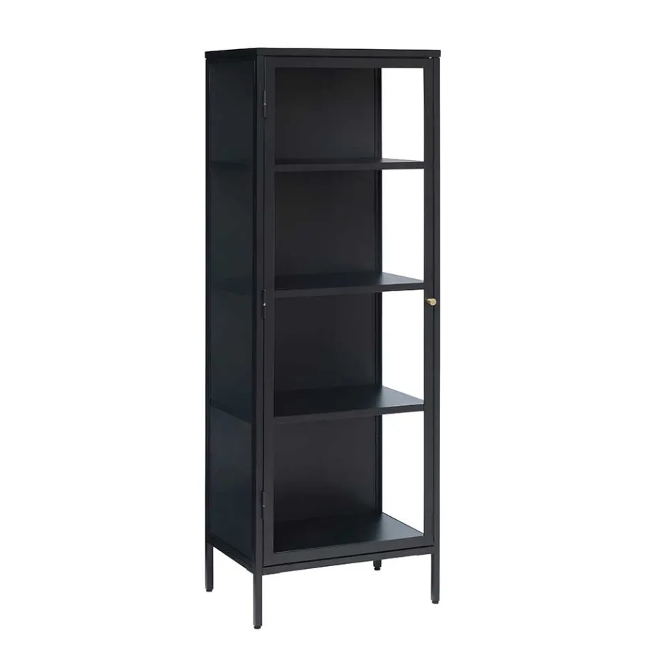 Discount Wohnen Industrial Vitrine aus Metall in Schwarz - Sitra
