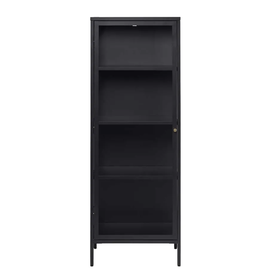 Discount Wohnen Industrial Vitrine aus Metall in Schwarz - Sitra